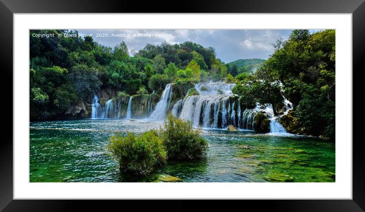 Krka Waterfalls Croatia  Framed Mounted Print by Diana Mower