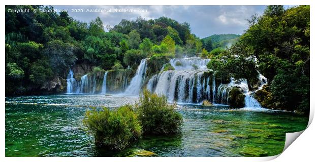 Krka Waterfalls Croatia  Print by Diana Mower