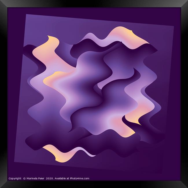 Purple waves Framed Print by Marinela Feier