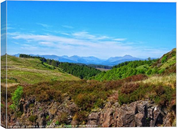 View from Burncrooks Reservoir to the Arrochar Alp Canvas Print by yvonne & paul carroll