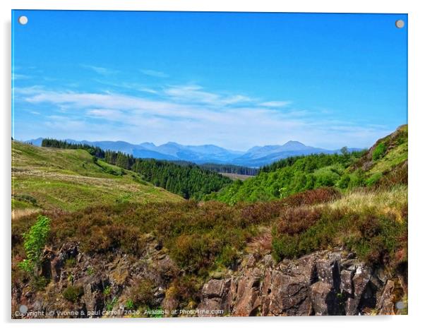 View from Burncrooks Reservoir to the Arrochar Alp Acrylic by yvonne & paul carroll