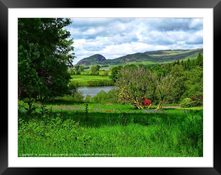 Looking over Carbeth Loch to the Campsies and Dumg Framed Mounted Print by yvonne & paul carroll