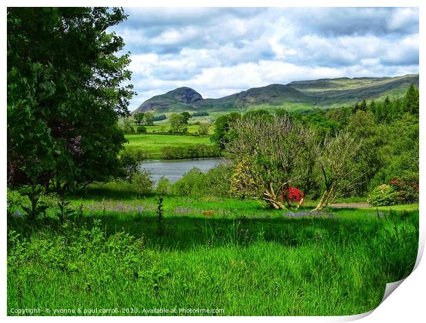 Looking over Carbeth Loch to the Campsies and Dumg Print by yvonne & paul carroll