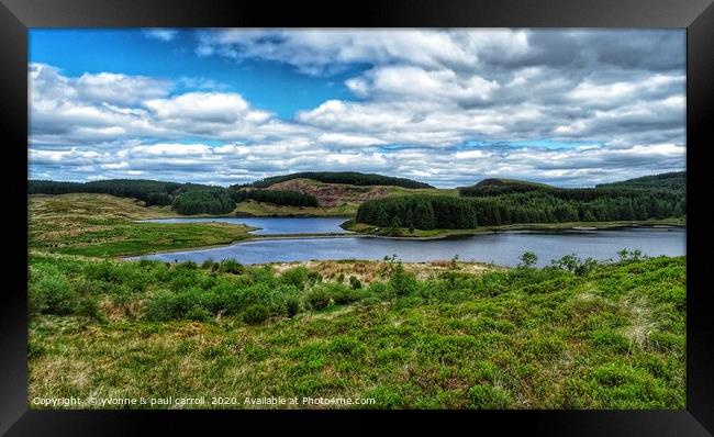 Jaw Reservoir and Cochno Loch in the Kilpatrick hi Framed Print by yvonne & paul carroll