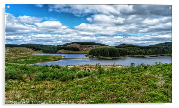 Jaw Reservoir and Cochno Loch in the Kilpatrick hi Acrylic by yvonne & paul carroll
