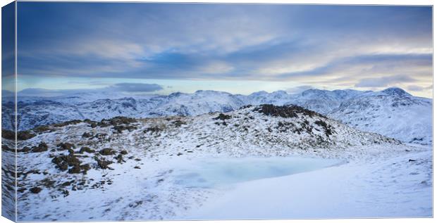 A Cool Day across the Central Fells Canvas Print by John Malley
