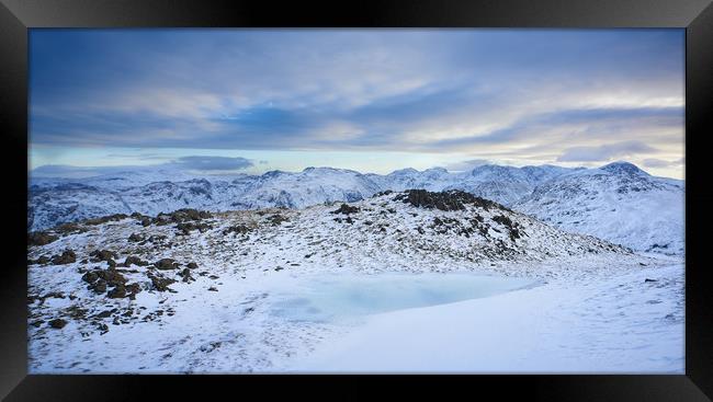 A Cool Day across the Central Fells Framed Print by John Malley