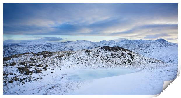 A Cool Day across the Central Fells Print by John Malley
