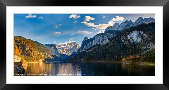 Autumnal Gosausee Framed Mounted Print by Silvio Schoisswohl