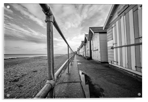 Row of beach huts on Cromer promenade Acrylic by Chris Yaxley