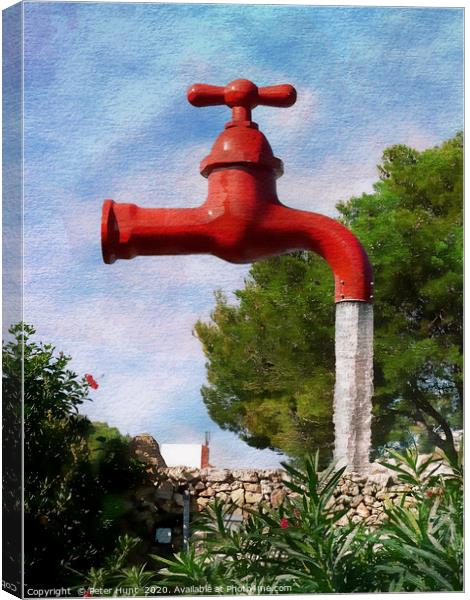 Giant Water Tap Canvas Print by Peter Hunt