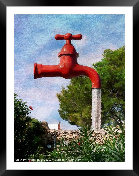 Giant Water Tap Framed Mounted Print by Peter Hunt