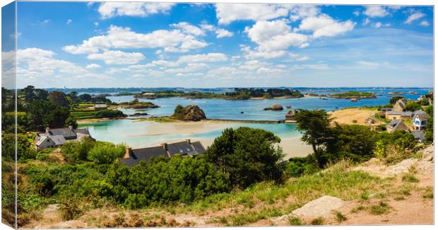 Panoramic view of the Brehat islands, Brittany, Fr Canvas Print by Jordi Carrio