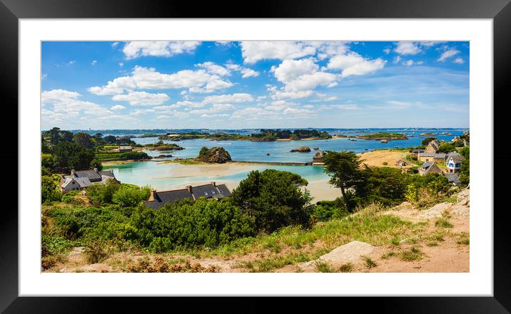 Panoramic view of the Brehat islands, Brittany, Fr Framed Mounted Print by Jordi Carrio