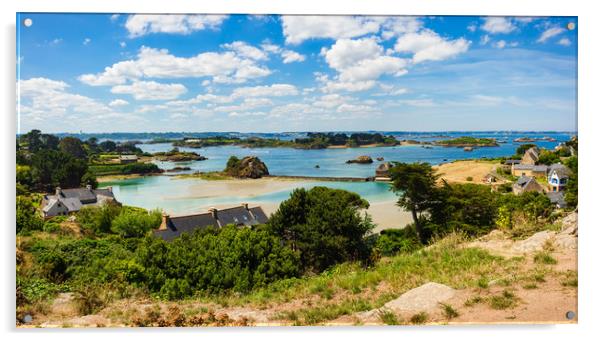 Panoramic view of the Brehat islands, Brittany, Fr Acrylic by Jordi Carrio