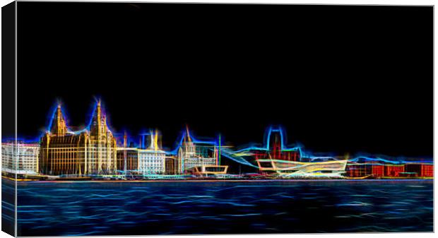 Liverpool waterfront digital art Canvas Print by Jason Wells