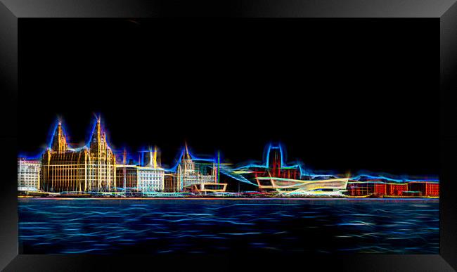 Liverpool waterfront digital art Framed Print by Jason Wells