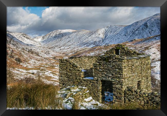 Old Stone Barn on Kirkstone Pass Framed Print by George Robertson