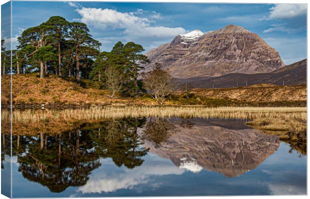 Liathach across Loch Clair Canvas Print by George Robertson
