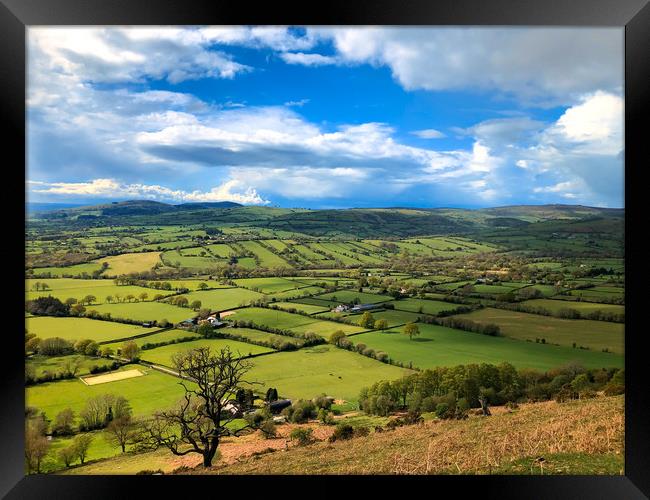 Beautiful landscape from Long Mynd, Shropshire Framed Print by Simon Marlow
