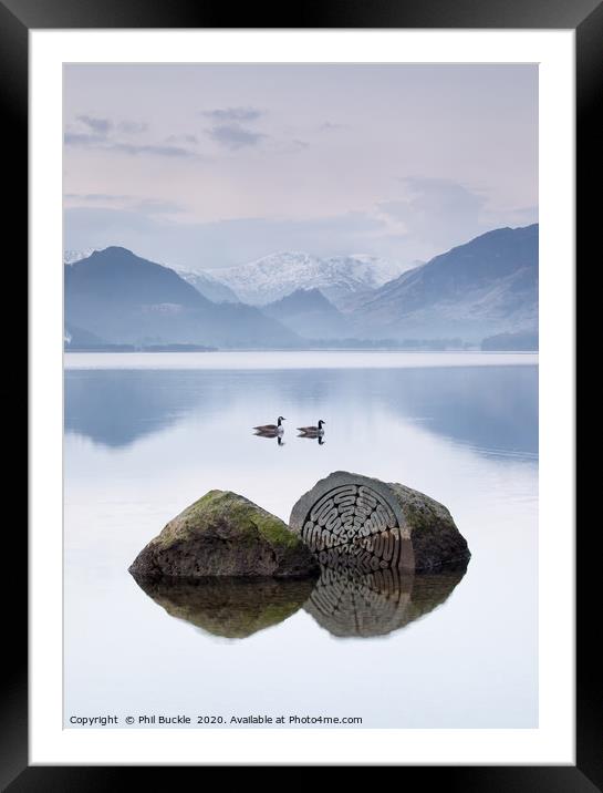 Geese and the Centenary Stones Framed Mounted Print by Phil Buckle