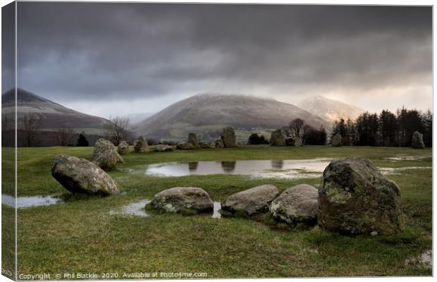 Castlerigg Between The Showers Canvas Print by Phil Buckle