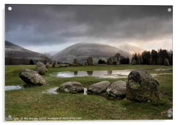 Castlerigg Between The Showers Acrylic by Phil Buckle