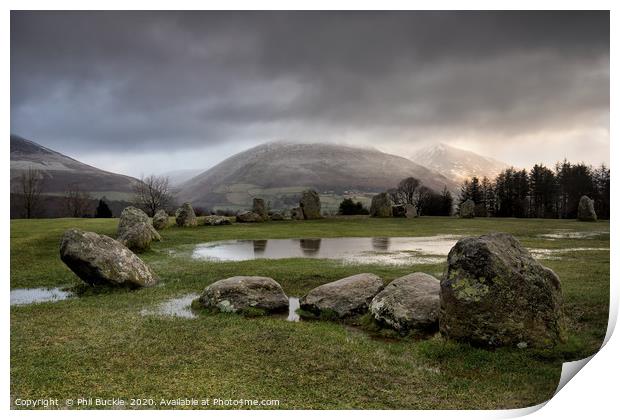 Castlerigg Between The Showers Print by Phil Buckle