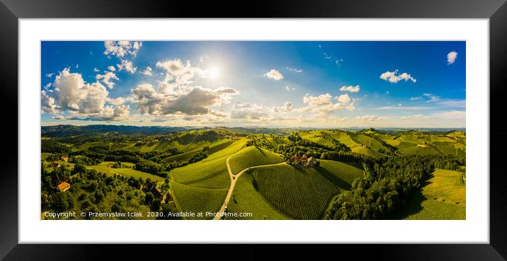 Vineyards, aerial panorama in Austria, Europe Framed Mounted Print by Przemek Iciak