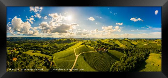 Vineyards, aerial panorama in Austria, Europe Framed Print by Przemek Iciak