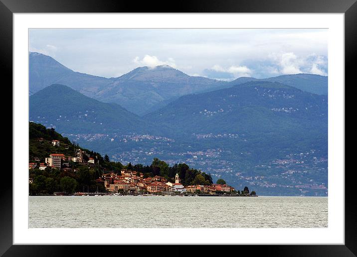 Verbania from Lake Maggoire. Framed Mounted Print by Matthew Bates