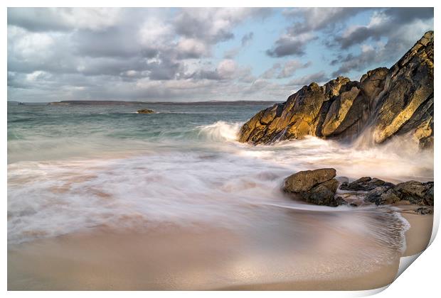 Golden Light and Surf Print by Mick Blakey