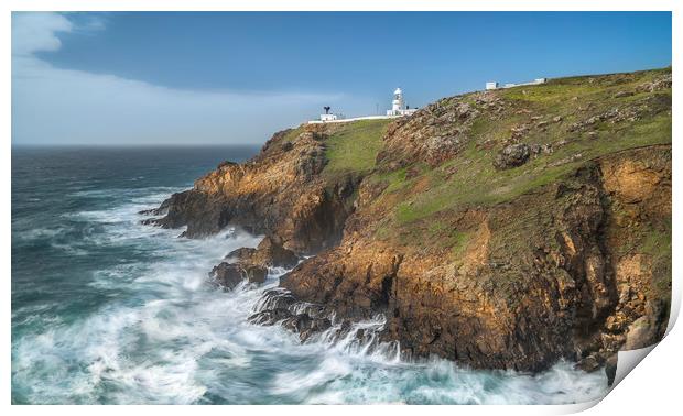 Pendeen Point lighthouse Print by Mick Blakey