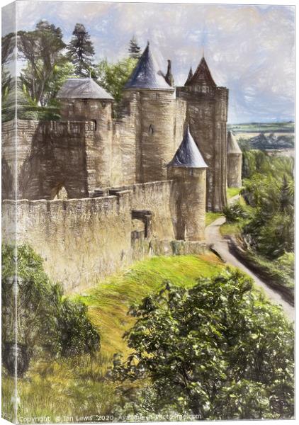 Carcassonne As Digital Art Canvas Print by Ian Lewis