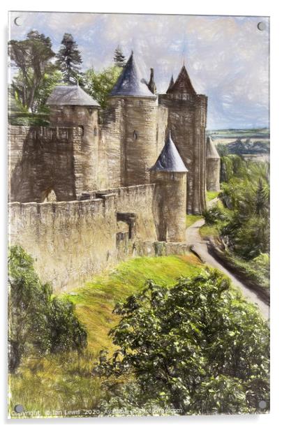 Carcassonne As Digital Art Acrylic by Ian Lewis