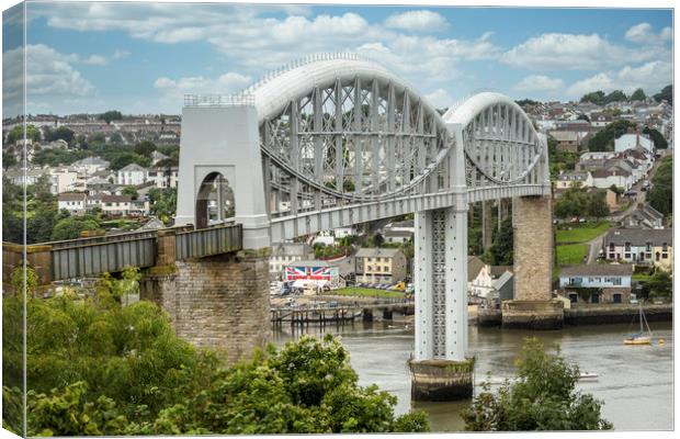 Brunel's Bridge, River Tamar Canvas Print by Mick Blakey