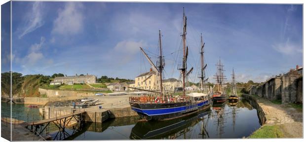 Tall Ships in Charlestown Harbour Canvas Print by Mick Blakey