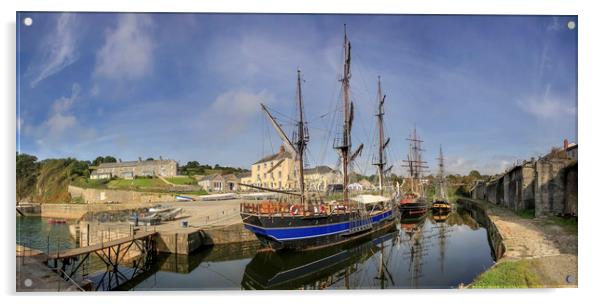 Tall Ships in Charlestown Harbour Acrylic by Mick Blakey