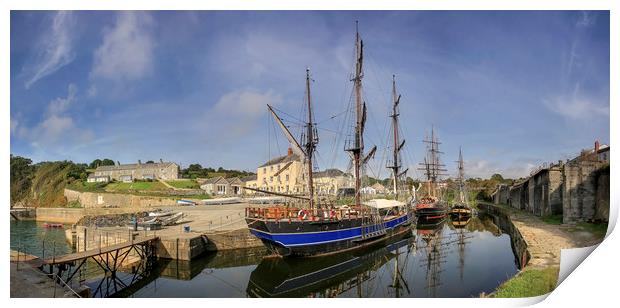 Tall Ships in Charlestown Harbour Print by Mick Blakey