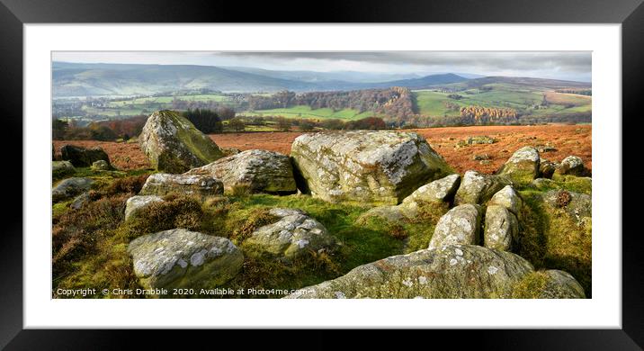 Autumn colours from Carhead Rocks                  Framed Mounted Print by Chris Drabble