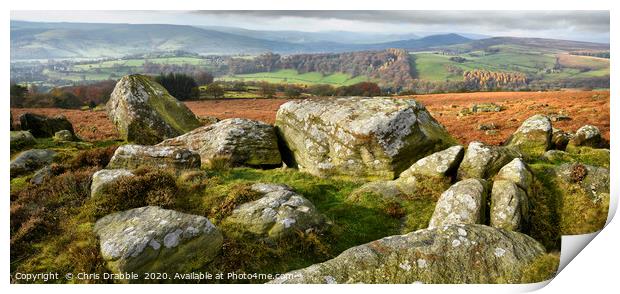 Autumn colours from Carhead Rocks                  Print by Chris Drabble