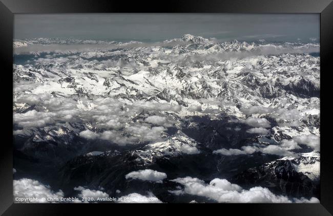 Mont Blanc on the horizon                          Framed Print by Chris Drabble