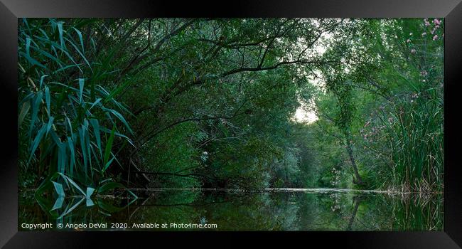 Calm river scenery in Fonte da Benemola. Querenca Framed Print by Angelo DeVal