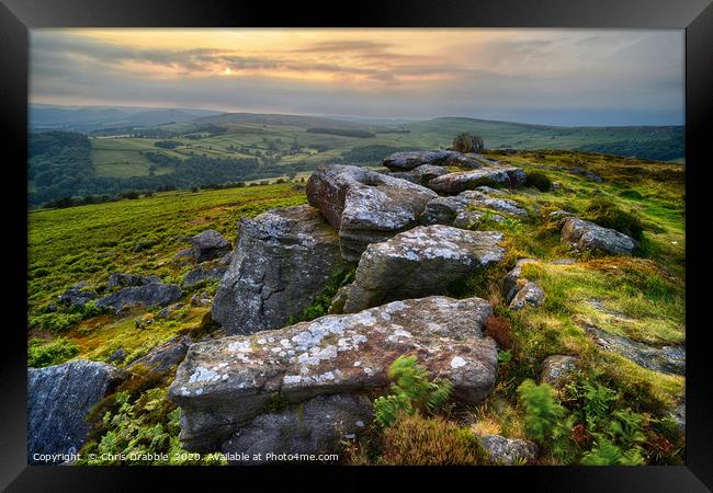 Carhead Rocks at sundown                           Framed Print by Chris Drabble