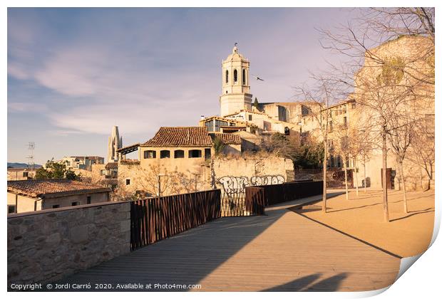 Girona historic center - Catalonia Print by Jordi Carrio
