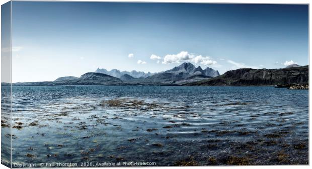 Dramatic Sea and Mountains on the Isle of Skye Canvas Print by Phill Thornton