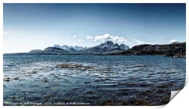 Dramatic Sea and Mountains on the Isle of Skye Print by Phill Thornton