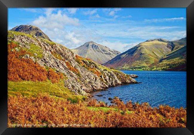 Great Gable from the shores of Wastwater  Framed Print by Martyn Arnold