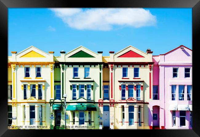 brightly coloured painted hotels in paignton, devo Framed Print by Kevin Britland