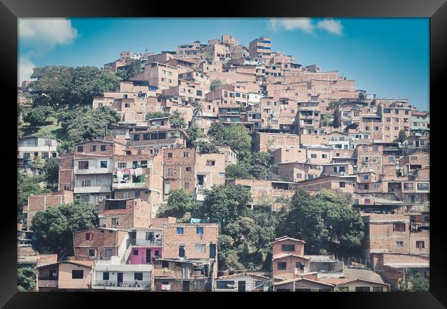 Comuna 13 Slum in Medellin, Colombia Framed Print by federico stevanin